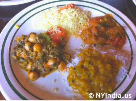 Dal, Channa Saag, Baingan Bartha image © NYIndia.us